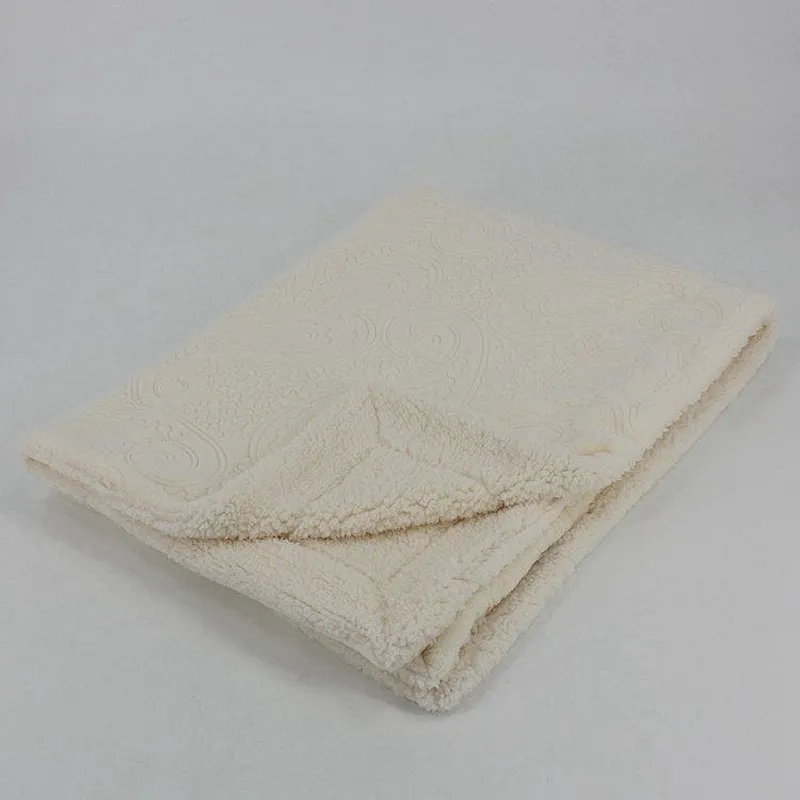 Ashlee Embossed Fleece Backed to Sherpa Decorative Baby Throw